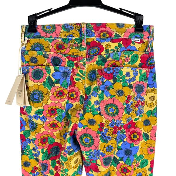 New Mother High Waisted Weekender Skimp Jeans Flower Fields Size 27 - Picture 6 of 7